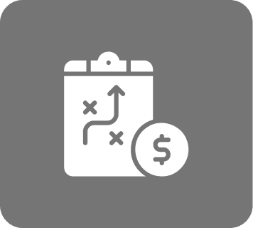 Strategy clipboard with a dollar symbol.